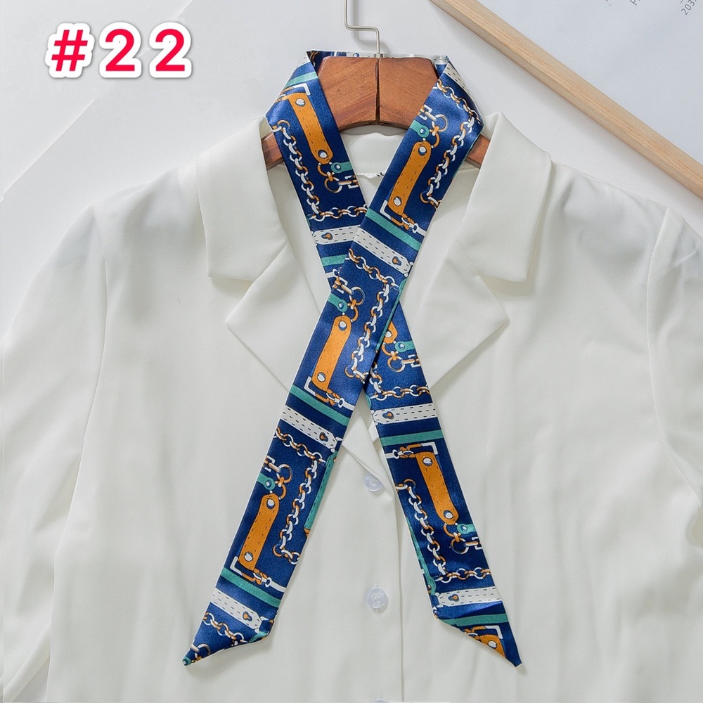 Cozy Boho Beach Multi Color Twilly Scarf Wrap